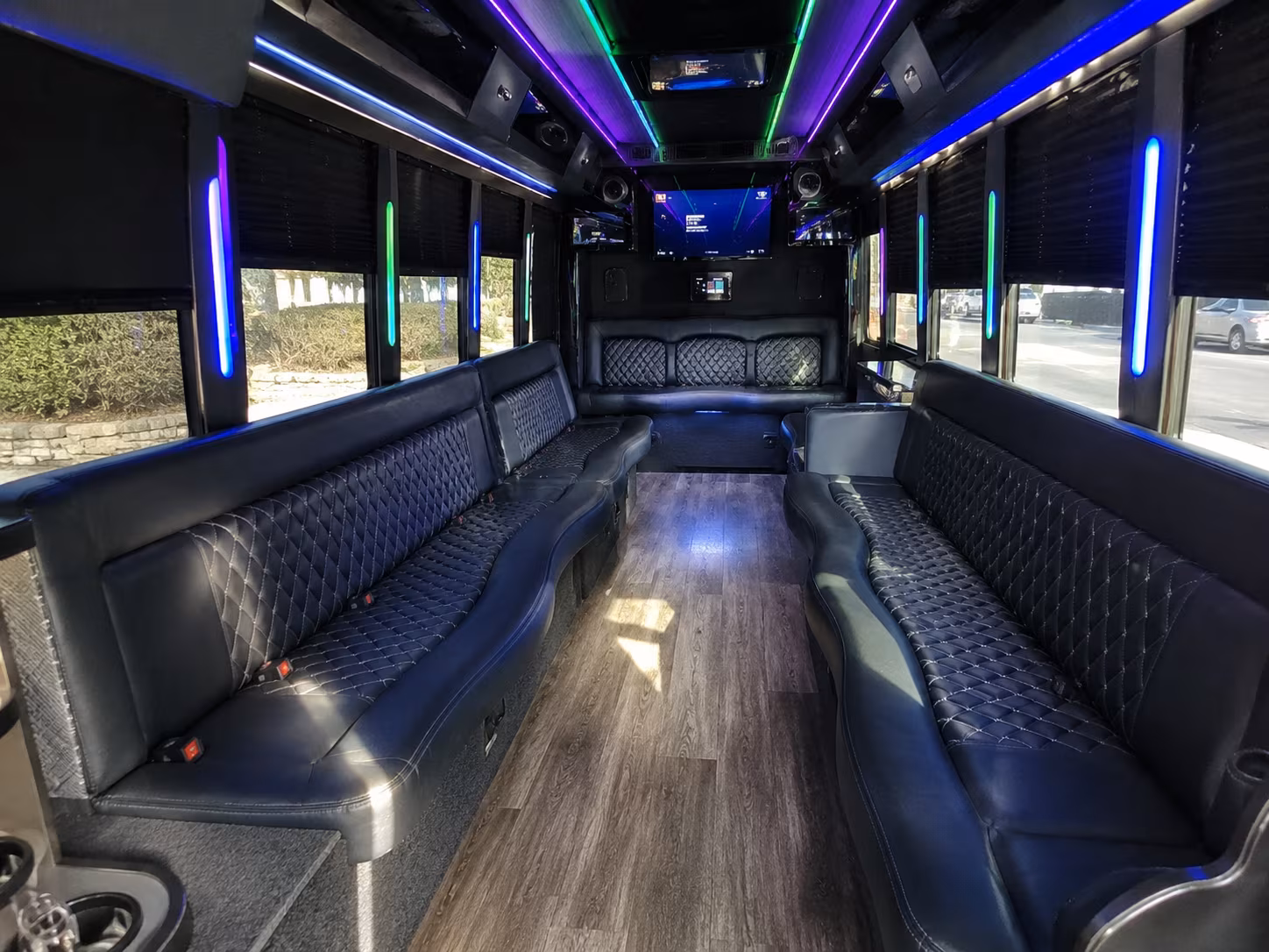 greensboro 15 passenger party bus interior