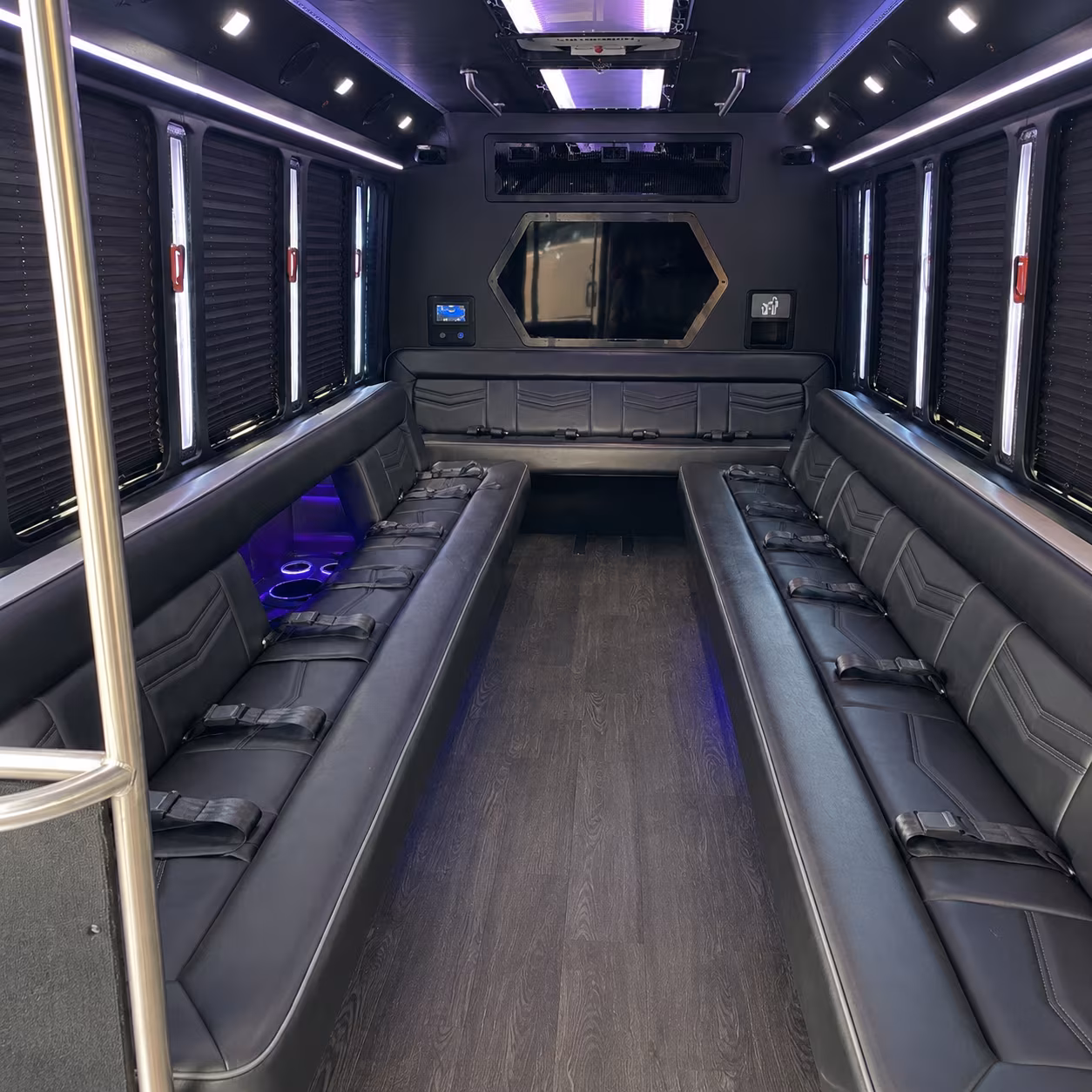 greensboro 18 passenger party bus interior