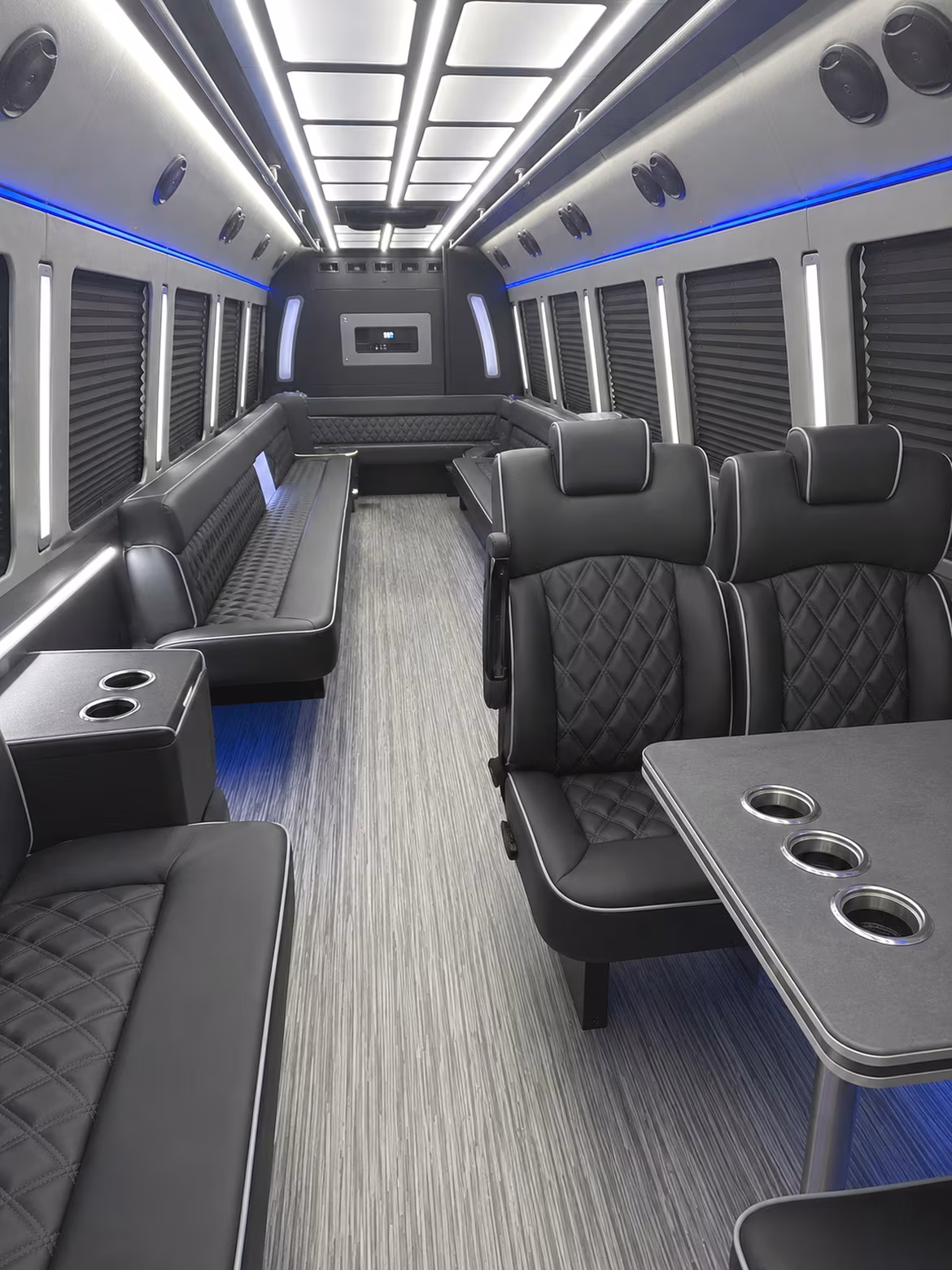 greensboro 25 passenger party bus inside