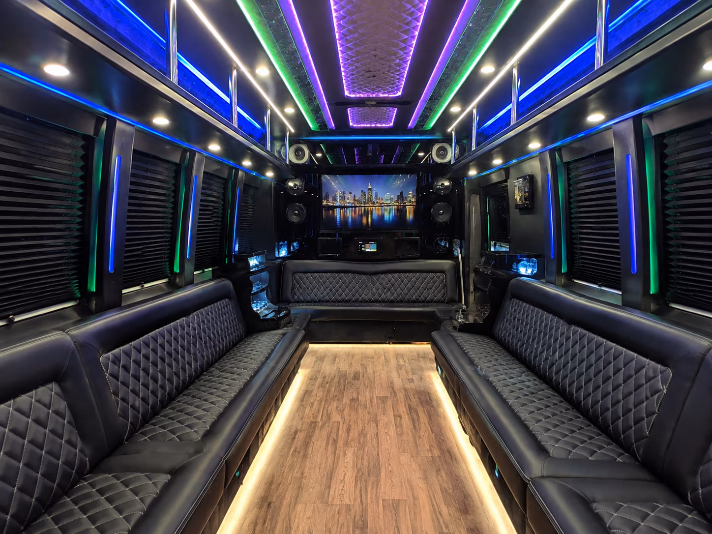 greensboro 25 passenger party bus interior