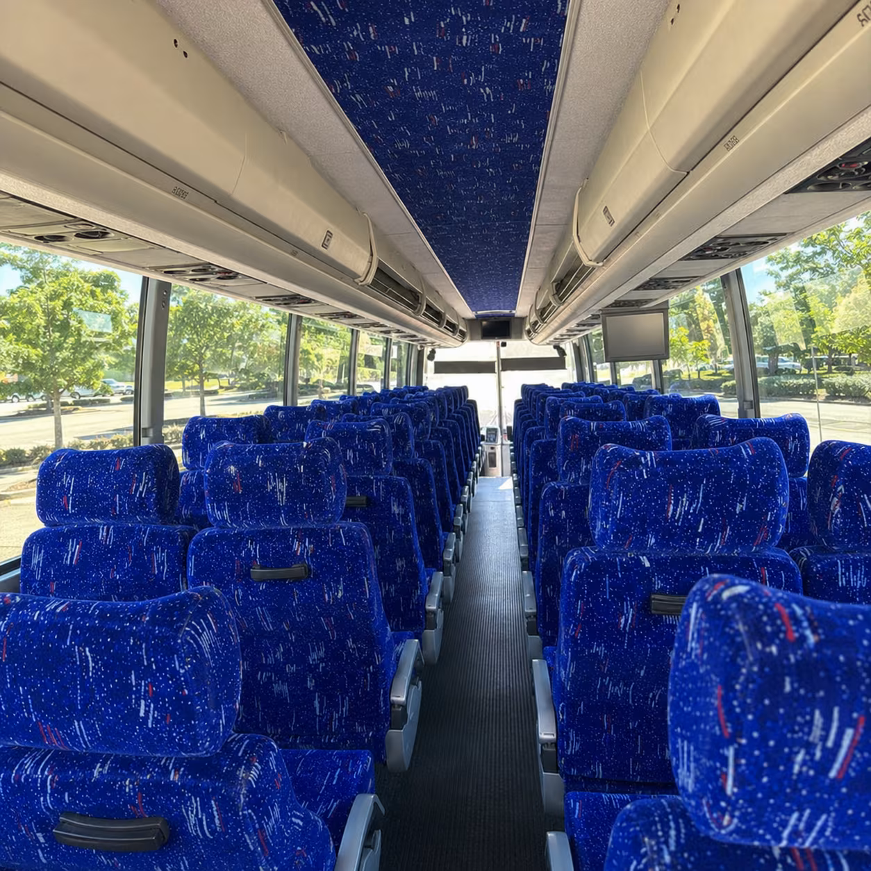 greensboro 56 passenger charter bus inside